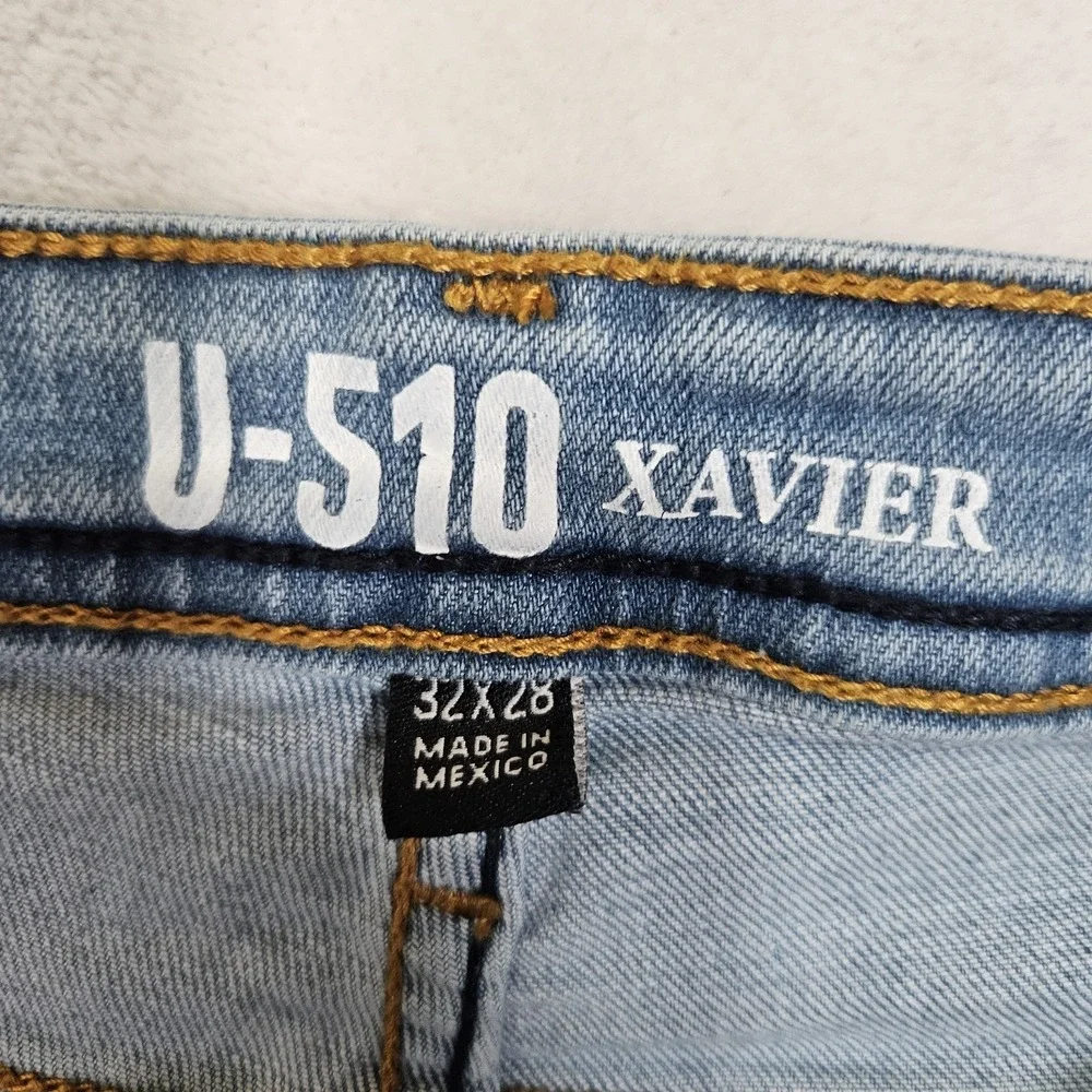 U-510 Xavier Jeans Pant 32x27* Light Blue Stretch Denim Stretch Eco Friendly - Picture 3 of 6
